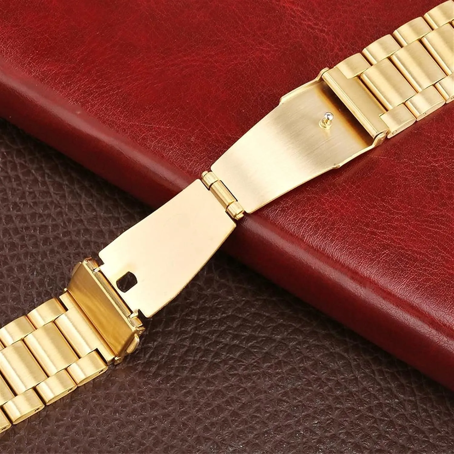 replacement folding clasp with safety clasp   2 spring fungal appreciably comfortable axe commission bars bracelet 20mm 22mm strap stainless steel gold strap watch 