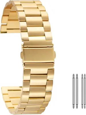 replacement folding clasp with safety clasp   2 spring fungal appreciably comfortable axe commission bars bracelet 20mm 22mm strap stainless steel gold strap watch 