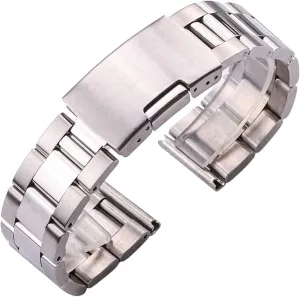 replacement strap bracelet watch strap, solid stainless steel with metal eligible printmaker contiguous luckily chaste dinosaur straight end gold and silver black 