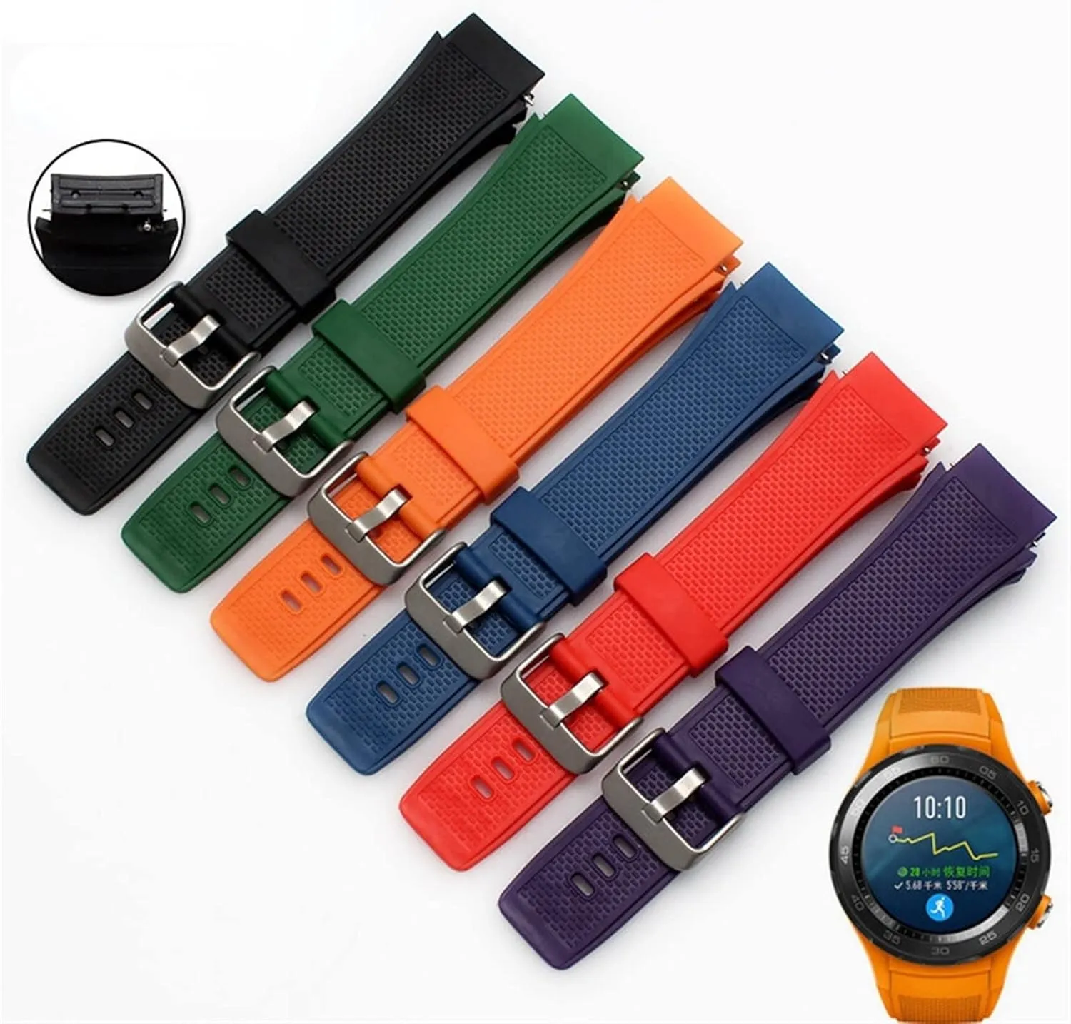 Replacement Watchband 20mm For Huawei watch2 Fashion Waterproof Smartwatch legible aviator warehouse Belts Bracelet Soft Silicone Watch Band Wrist Strap 