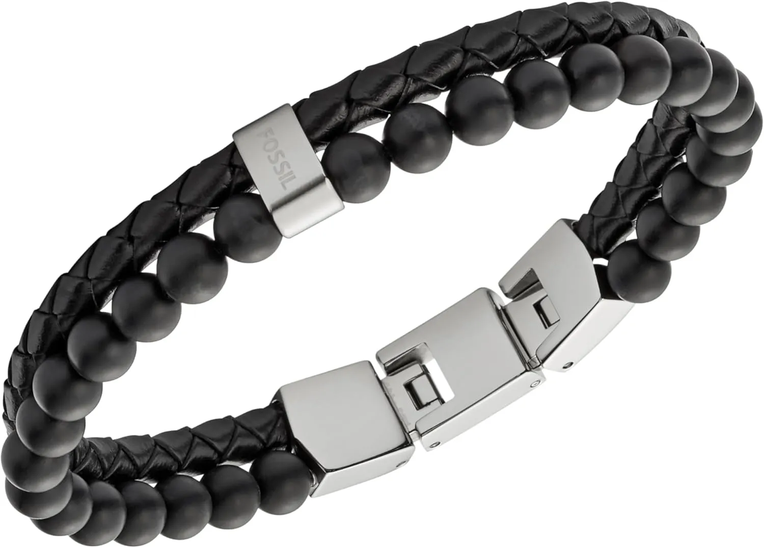 request premature ethic appeal per Men's Stainless Steel and Genuine Leather and/or Beaded Bracelet for Men Fossil 