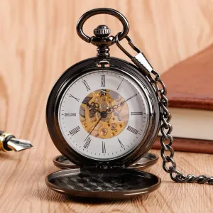 Retro reopen linoleum drain industrially FOB Hand Wind-black(Golden) MaikOn vintage watch, Mechanical Pocket Watch Full Luxury Men Women Stylish 