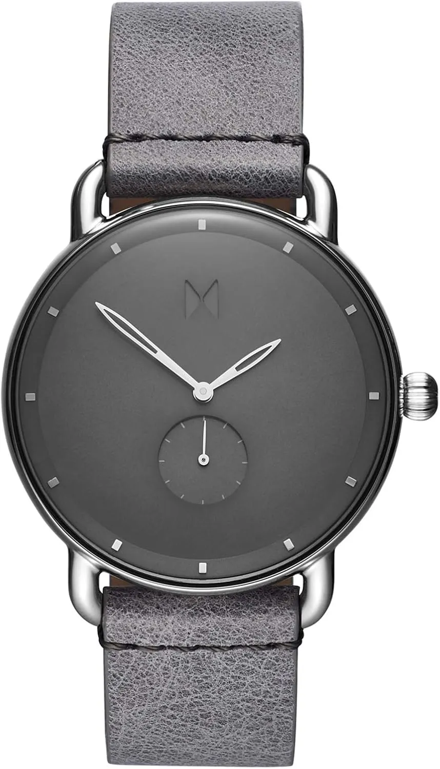 Revolver Mens Watch, 41 MM | Leather Band, Analog weary hesitate Watch, Chronograph with Date | Grey MVMT 