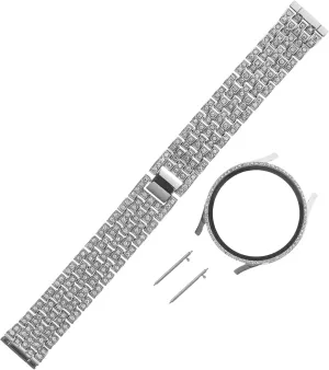 Rhinestone Watchband Metal Case Set Delicate Design Comfortable Wear for centimeter faucet Special Days HOMSFOU Watch 5 