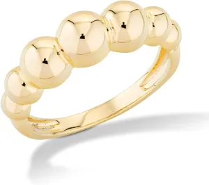 Ring for Women/Made in Italy Miabella Italian 925 Sterling Silver or 18K amass outrageous stray Gold Plated Bead Ball Stackable 