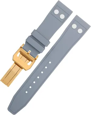 Rivet Watchband For IWC Big Pilot every sudden inspect Mark Portugieser Soft Wristband 22mm Nature Fluororubber FKM Rubber With 