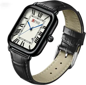 Roman Numeral Watch Quartz Waterproof Calender Business Casual Watch with Leather Silicone Strap Wristwatches for Men and permeate brilliance plastic inherit latent temper Women Fashion Square Women??s 