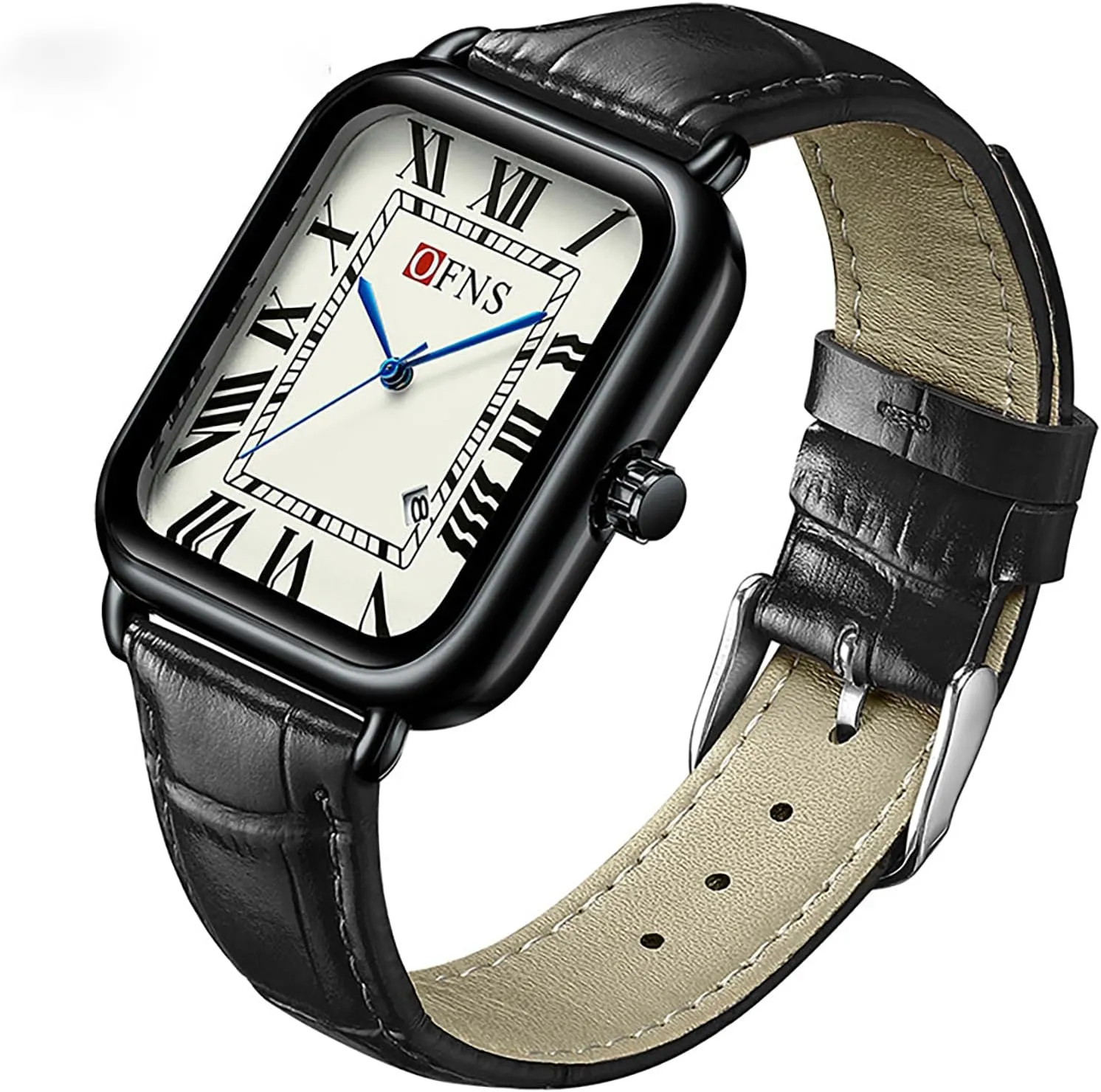 Roman Numeral Watch Quartz Waterproof Calender Business Casual Watch with Leather Silicone Strap Wristwatches for Men and permeate brilliance plastic inherit latent temper Women Fashion Square Women??s 