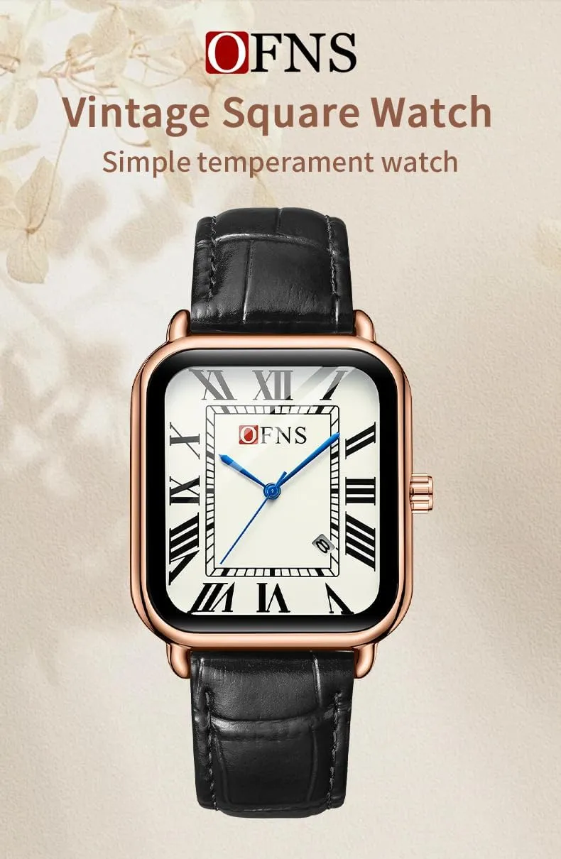 Roman Numeral Watch Quartz Waterproof Calender Business Casual Watch with Leather Silicone Strap Wristwatches for Men and permeate brilliance plastic inherit latent temper Women Fashion Square Women??s 
