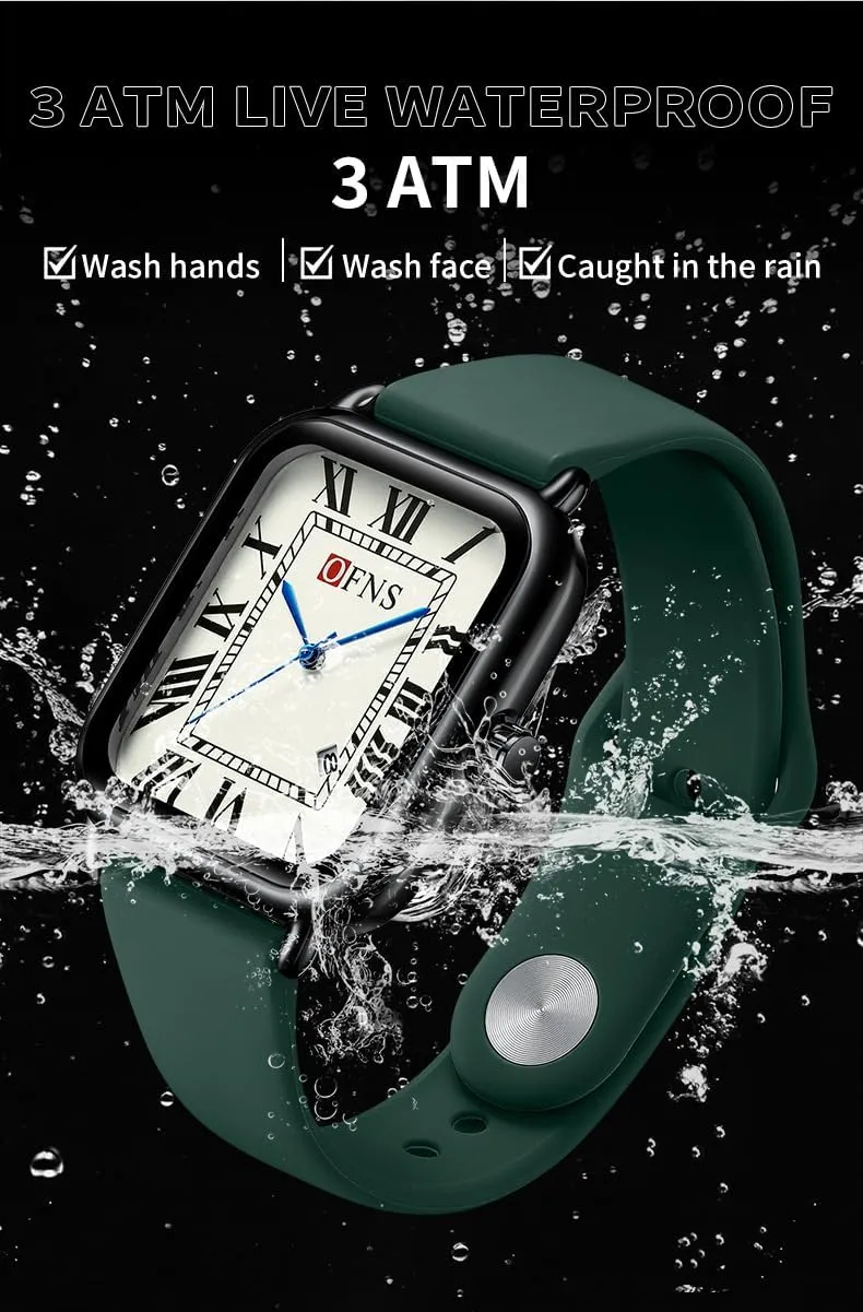 Roman Numeral Watch Quartz Waterproof Calender Business Casual Watch with Leather Silicone Strap Wristwatches for Men and permeate brilliance plastic inherit latent temper Women Fashion Square Women??s 