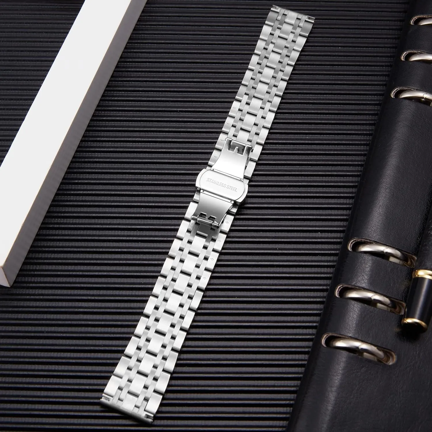 Rose Gold, Gold Tone, Rose Gold Tone) 13 incense Size (12mm - 24mm) BINLUN Stainless Steel Watch Band High-end Replacement Watch Band 6 Color for Women Men(Gold, Silver, Black, 