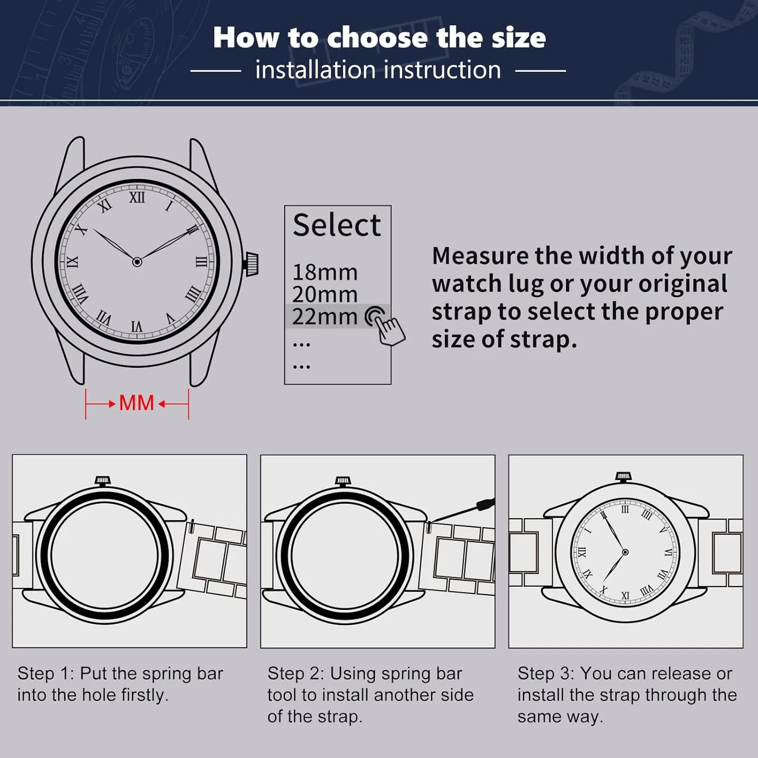 Rose Gold, Gold Tone, Rose Gold Tone) 13 incense Size (12mm - 24mm) BINLUN Stainless Steel Watch Band High-end Replacement Watch Band 6 Color for Women Men(Gold, Silver, Black, 