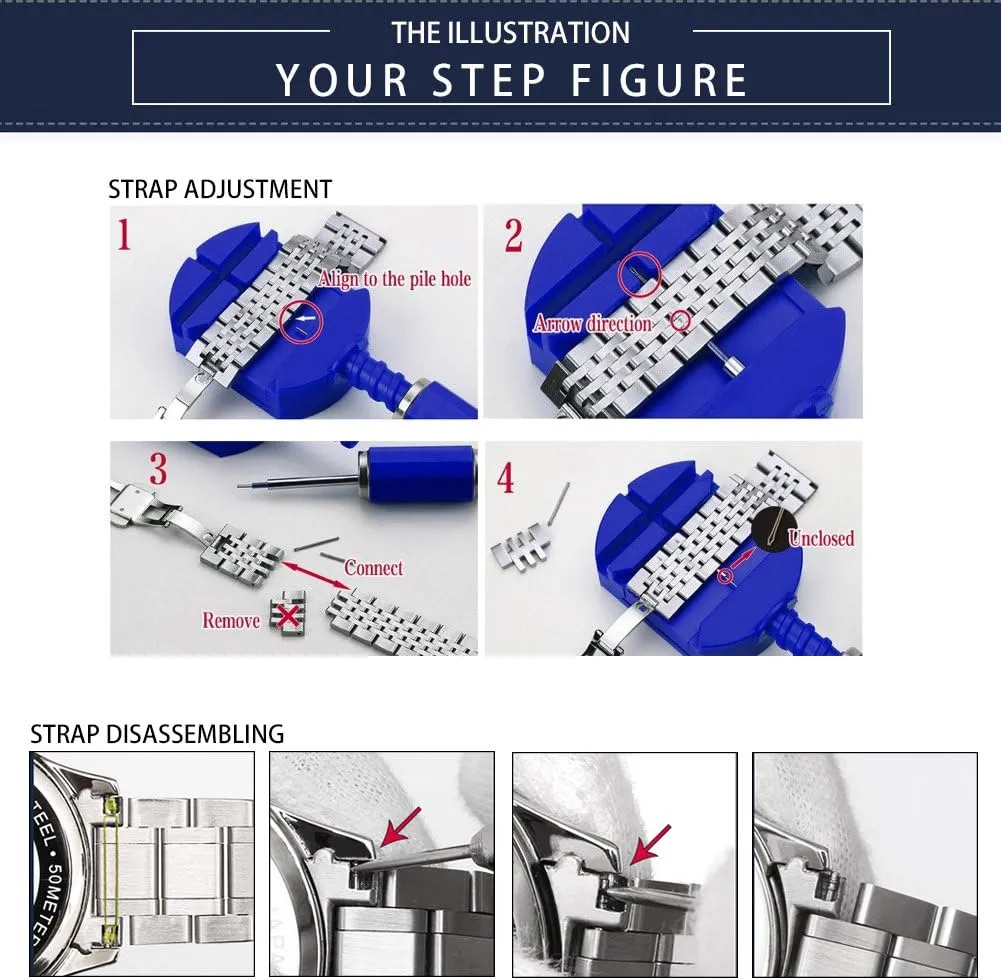 Rose Gold, Gold Tone, Rose Gold Tone) 13 incense Size (12mm - 24mm) BINLUN Stainless Steel Watch Band High-end Replacement Watch Band 6 Color for Women Men(Gold, Silver, Black, 