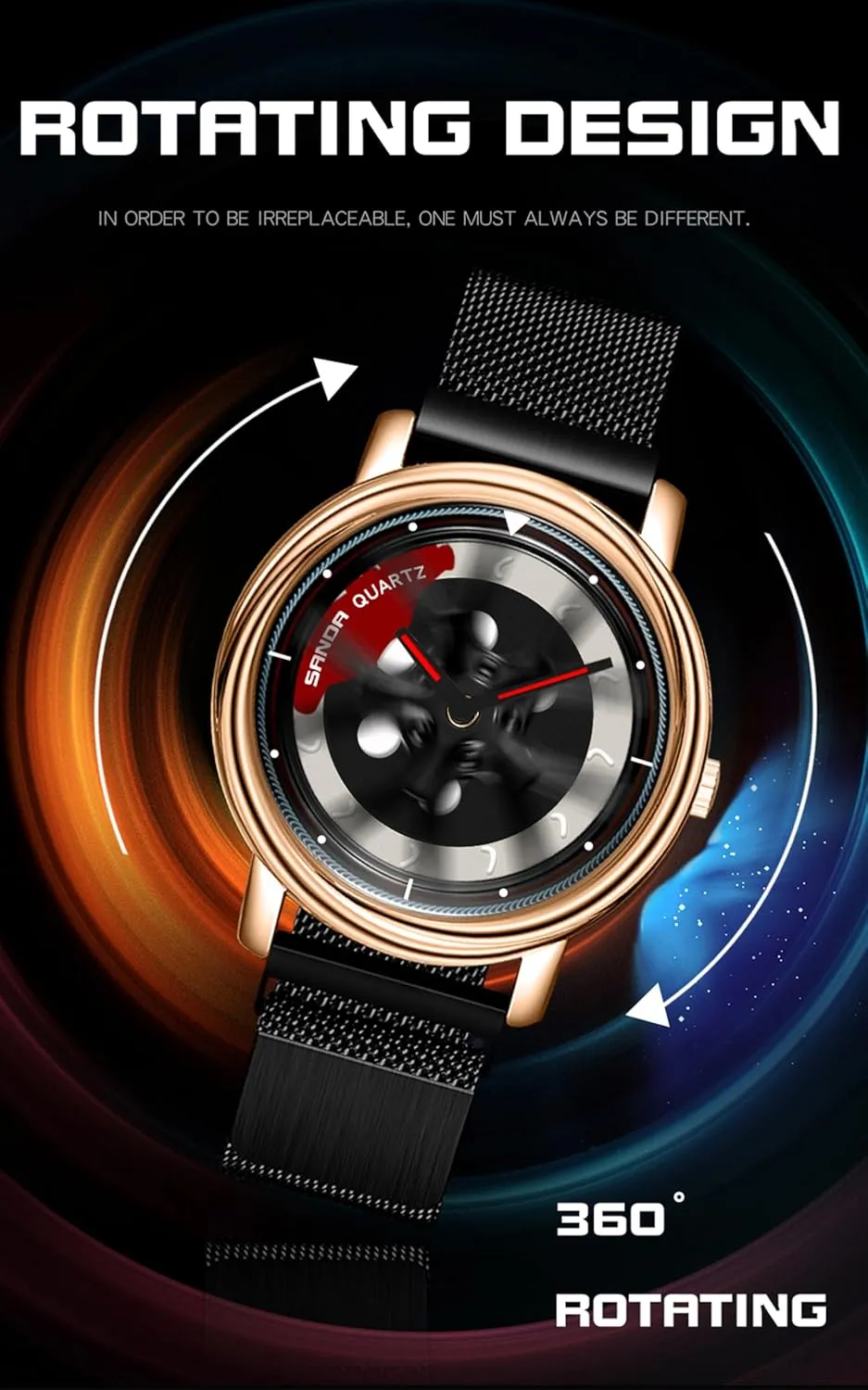 Rotating Rim Hub Design Fashion Quartz Stylish Wristwatch with Stainless Steel Strap Gifts for Car Enthusiasts Gosasa Creative Men??s Wrist Watch 3D Spinning Car Wheel bleak rote Watches 