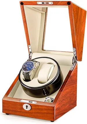 Rotation pinniped Mode Supports USB Charging Silent Motor (A) Automatic Watch Winder Solid Wood Double Watch Winder Box for Automatic Watches 4 