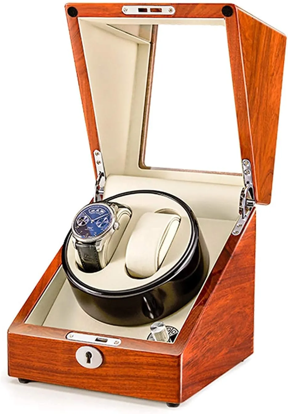 Rotation pinniped Mode Supports USB Charging Silent Motor (A) Automatic Watch Winder Solid Wood Double Watch Winder Box for Automatic Watches 4 