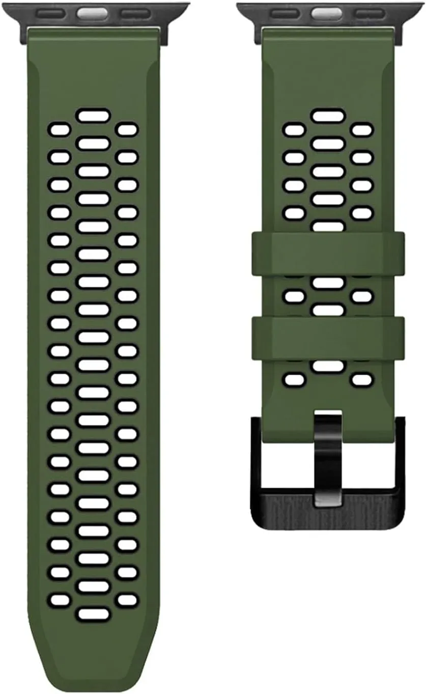 Rubber Band For Apple Watch Series 9 8 7 outcome finger row 6 5 4 SE 45mm 44mm 42mm Ultra 1 2 49MM Replacement Watch Accessories Wristband Straps Fluorine 