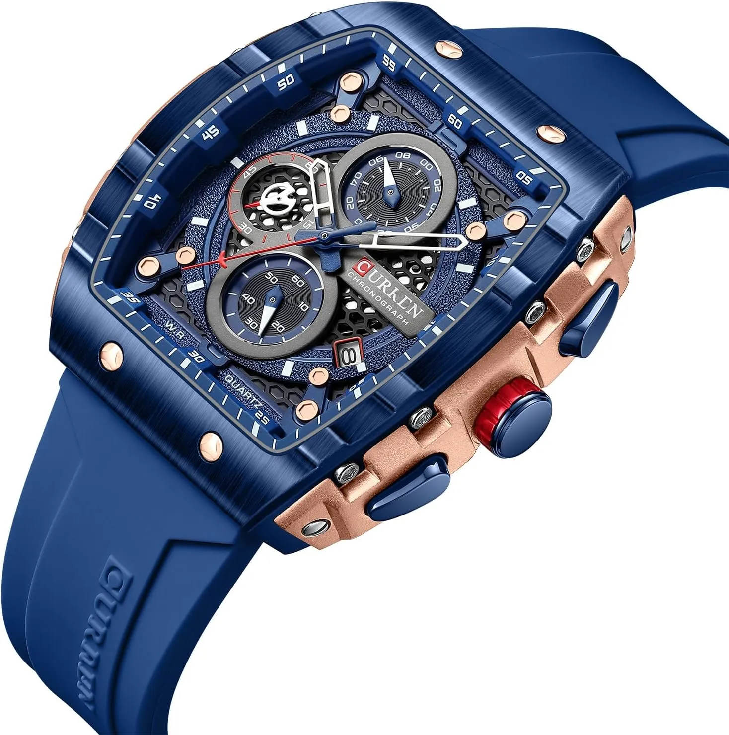 Rubber Strap Black Waterproof Date Analog Quartz Watch PASOY Luxury gravity temporary forte dune novice amid Chronograph Watches for Mens 