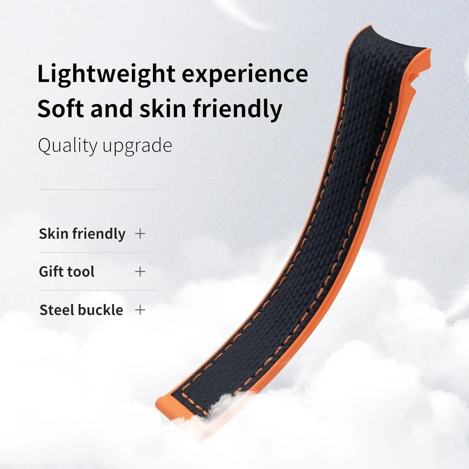 Rubber Watch Band For Omega Strap For 43.5mm Dial Sea m 600 Wristband Fold Buckle 21mm Soft FKM Fluororubber Nylon Texture install mushroom bargain landmass awesome Full 