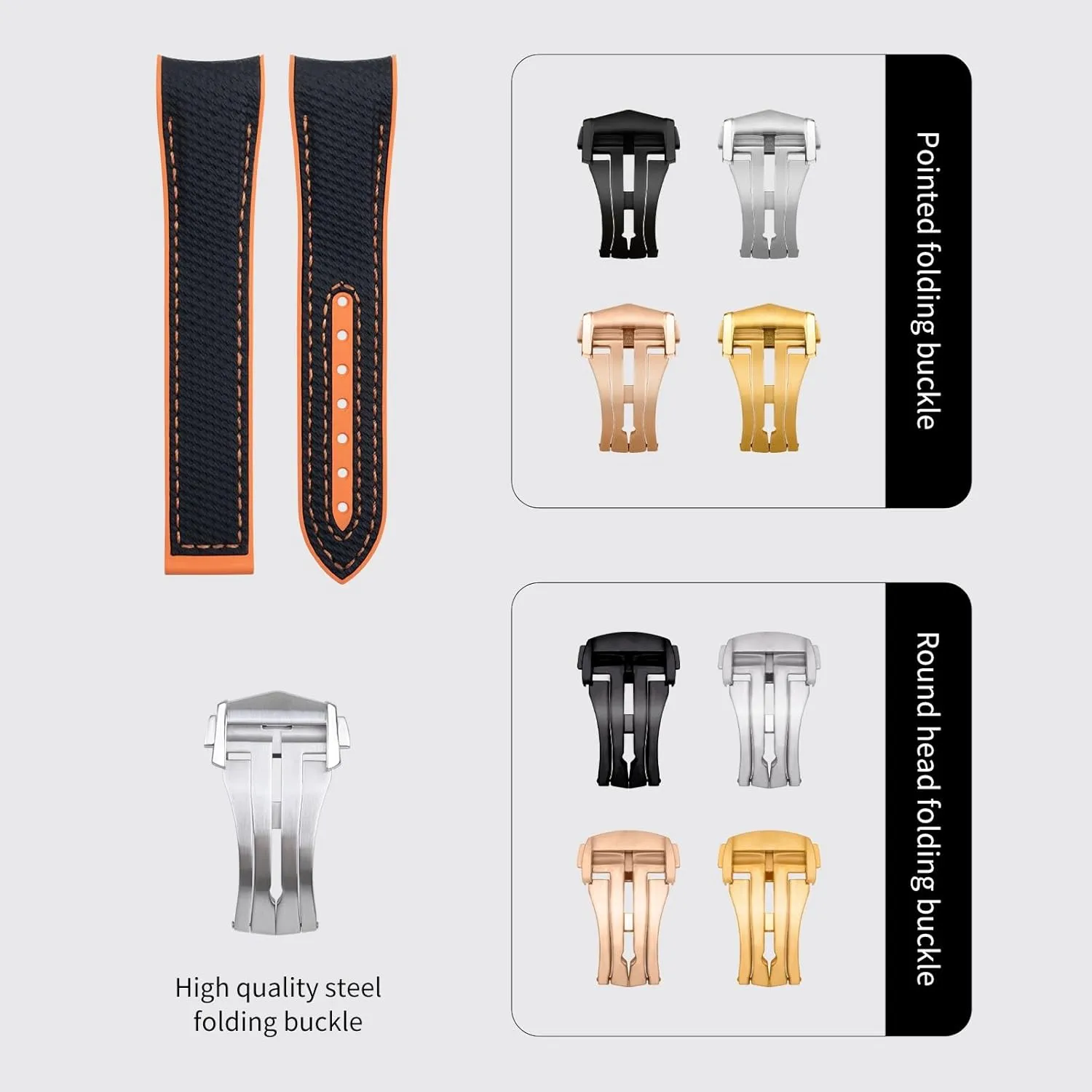 Rubber Watch Band For Omega Strap For 43.5mm Dial Sea m 600 Wristband Fold Buckle 21mm Soft FKM Fluororubber Nylon Texture install mushroom bargain landmass awesome Full 