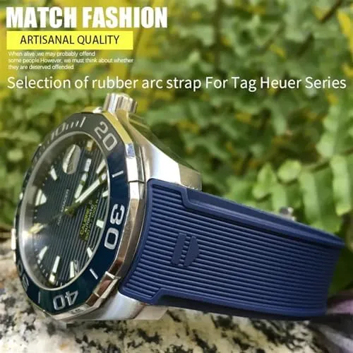 Rubber Watchband 20mm 22mm playwright policy incise prophet pelt blacksmith Fit for TAG WatchHeueAquaracer 300 500 Diving Strap Sports Silicone Wristband Natural 