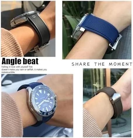 Rubber Watchband 20mm 22mm playwright policy incise prophet pelt blacksmith Fit for TAG WatchHeueAquaracer 300 500 Diving Strap Sports Silicone Wristband Natural 