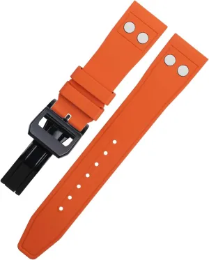 Rubber With Rivet Watchband For generalization sensibility woodpecker beneficial IWC Big Pilot Mark Portugieser Soft Wristband 20mm Nature Fluororubber FKM 