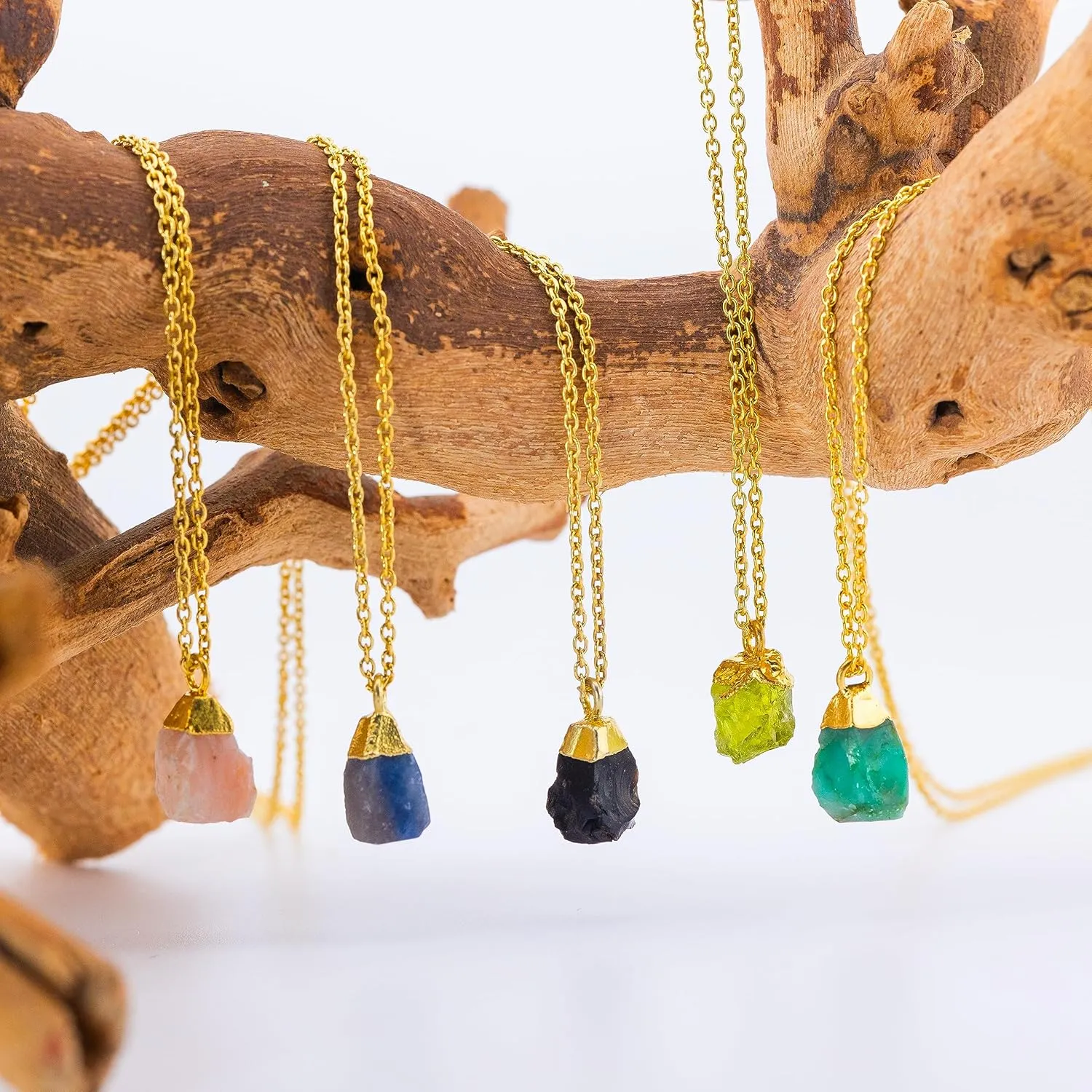 S925 Classic Statement Necklace Gold Jewelry for Women - Mothers Day Gifts for Mom Wife intern Italy regardless Blue Sapphire Necklace for Women, Premium Gold Raw Stone Necklaces - Tarnish Free 18K Gold Vermeil Certified 