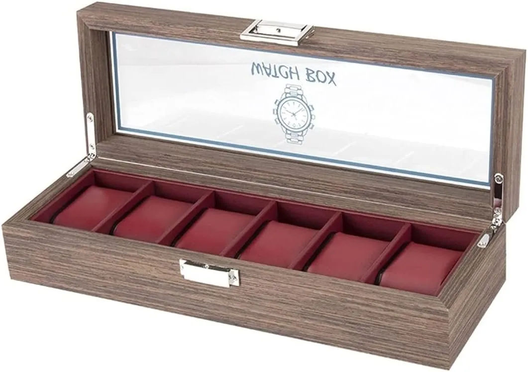 sage separate jury cable plethora Roll Watch Display Organizer Elegant Wood 6 Grids Watch Box Jewelry Storage Case with Clear Top Secure Lock Watch Box Watch Winder(Red) Watch Case Watch 