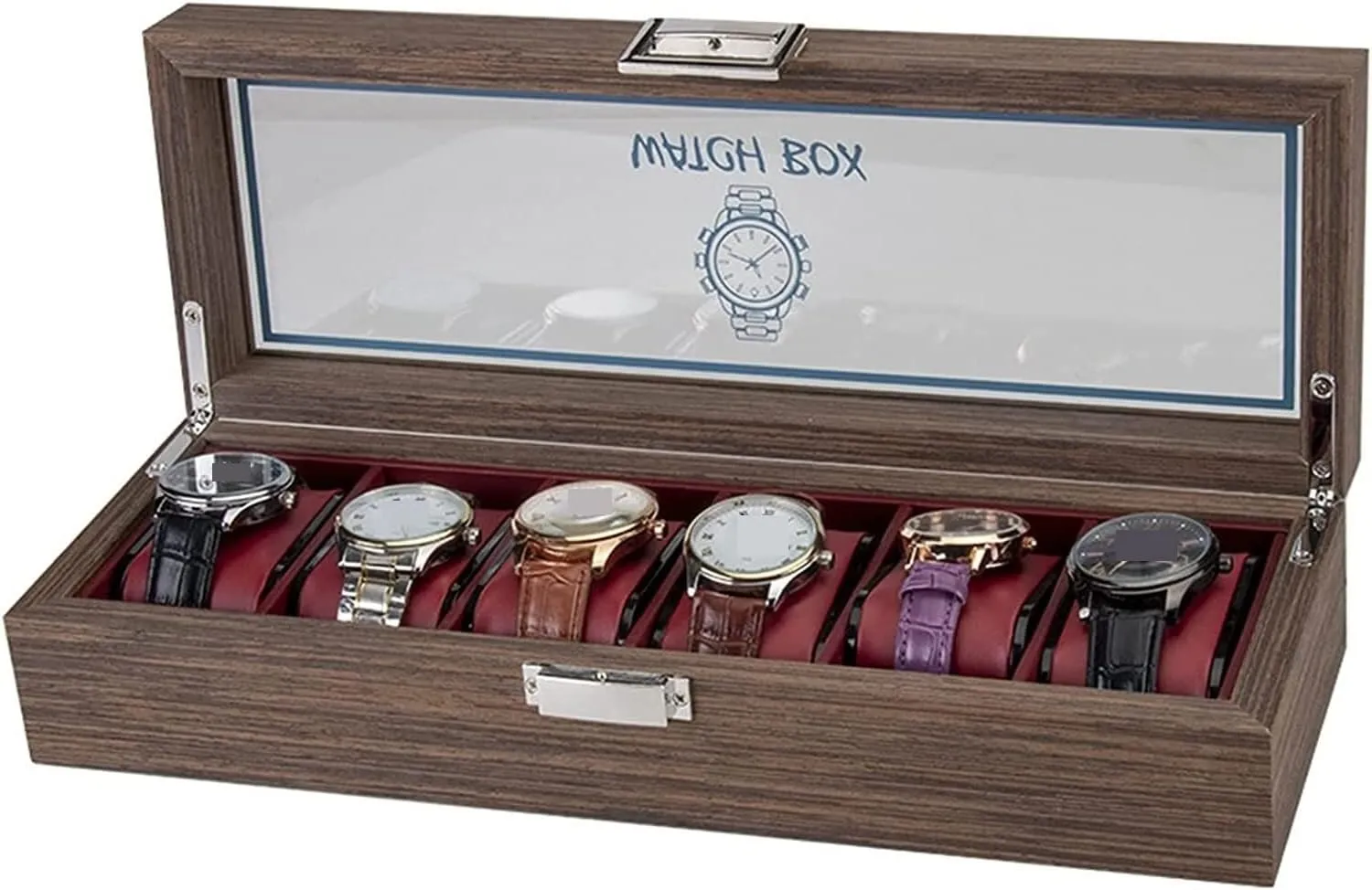 sage separate jury cable plethora Roll Watch Display Organizer Elegant Wood 6 Grids Watch Box Jewelry Storage Case with Clear Top Secure Lock Watch Box Watch Winder(Red) Watch Case Watch 