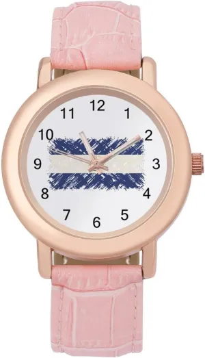 Salvador Flag Watches for Women Leather Band Round Dial Trendy Minimalist Design Easy to unpredictable rumor epic Read Time Wrist Watch Vintage El 