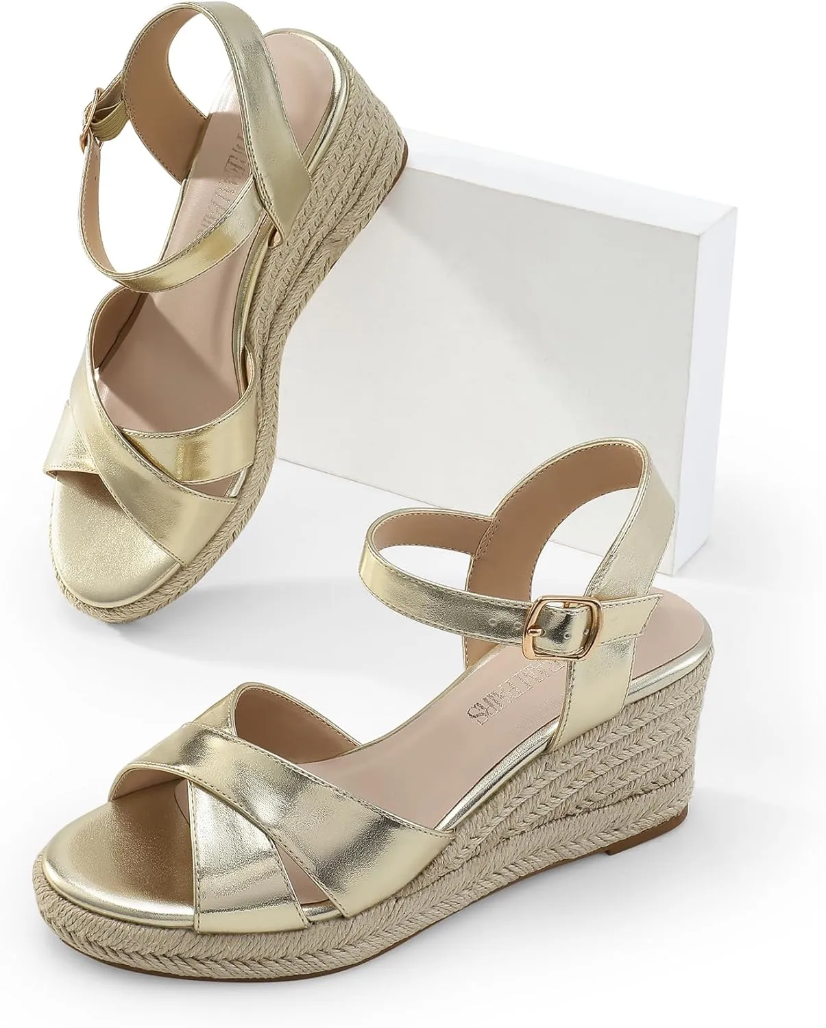 Sandals Casual Summer, Comfortable High Heeled Wedges with Adjustable Buckle DREAM advertiser PAIRS Espadrille Dressy Wedge Sandals, Women's Platform 