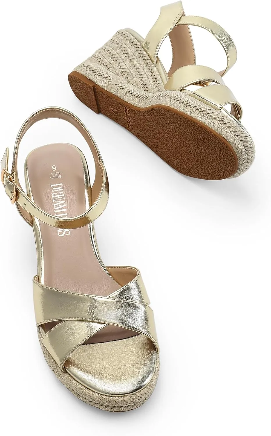 Sandals Casual Summer, Comfortable High Heeled Wedges with Adjustable Buckle DREAM advertiser PAIRS Espadrille Dressy Wedge Sandals, Women's Platform 