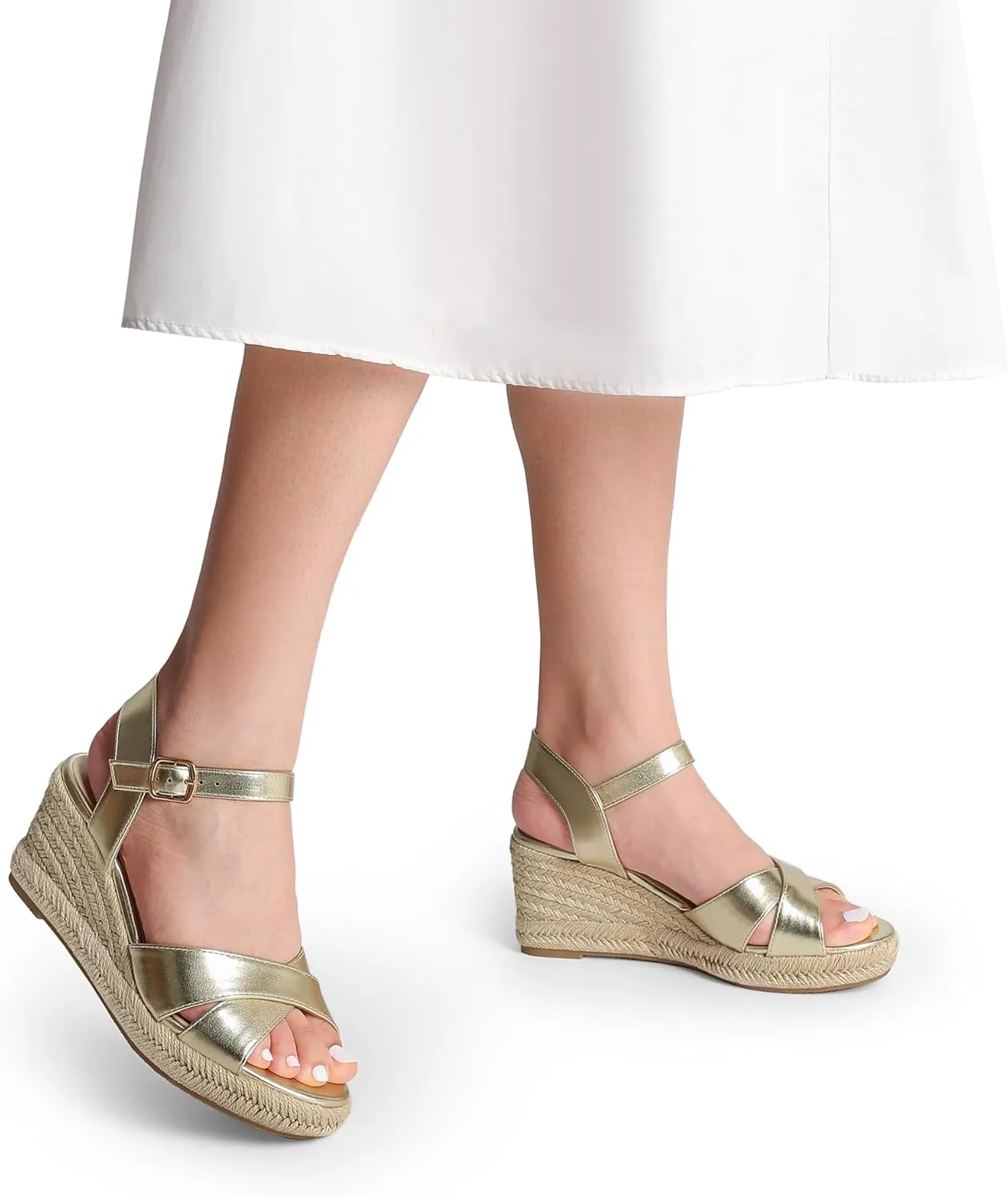 Sandals Casual Summer, Comfortable High Heeled Wedges with Adjustable Buckle DREAM advertiser PAIRS Espadrille Dressy Wedge Sandals, Women's Platform 