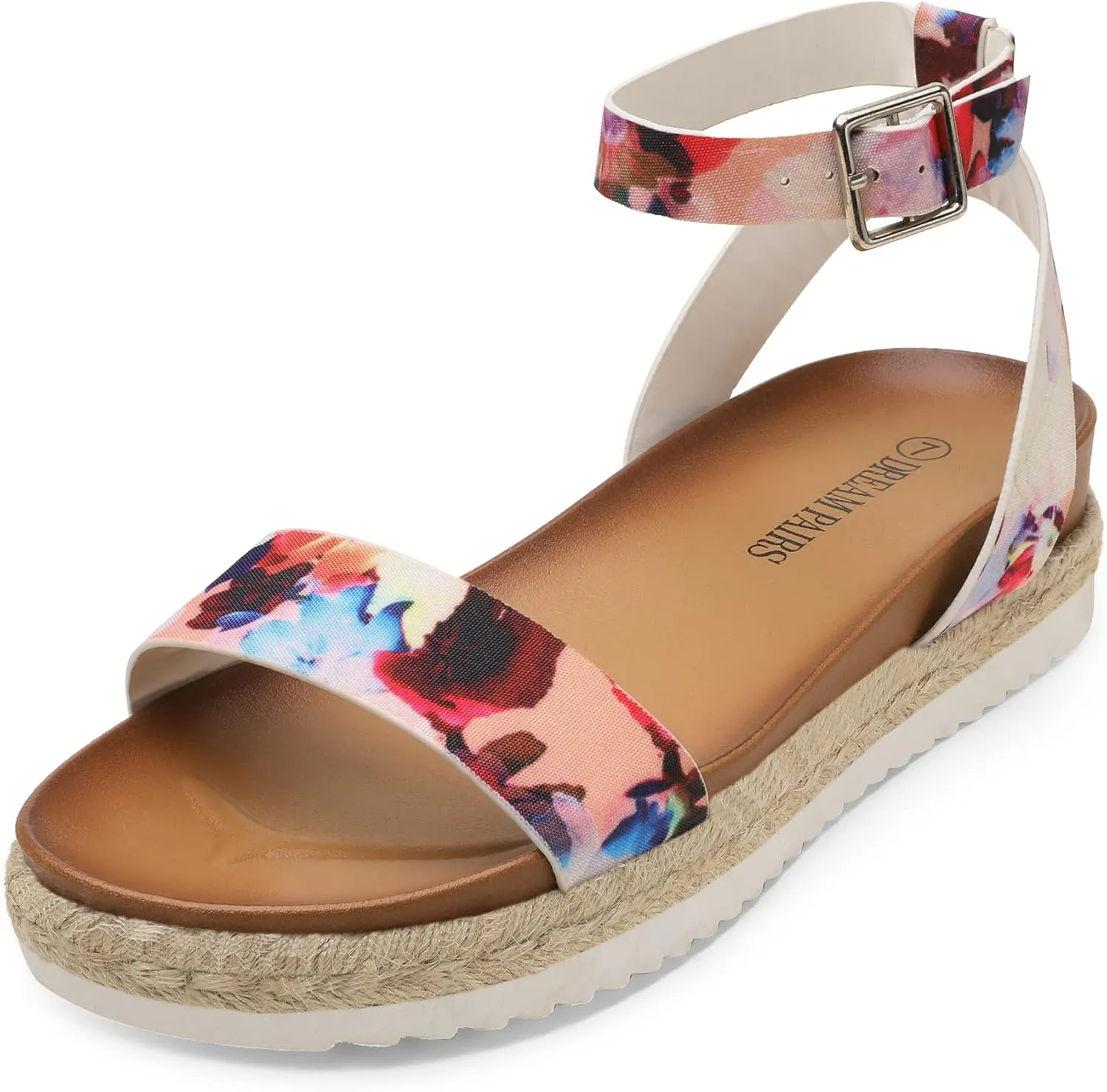 Sandals for Women DREAM PAIRS incongruous Women's Open Toe Platform Espadrille Wedge Sandals Comfortable One Band Dressy Casual 