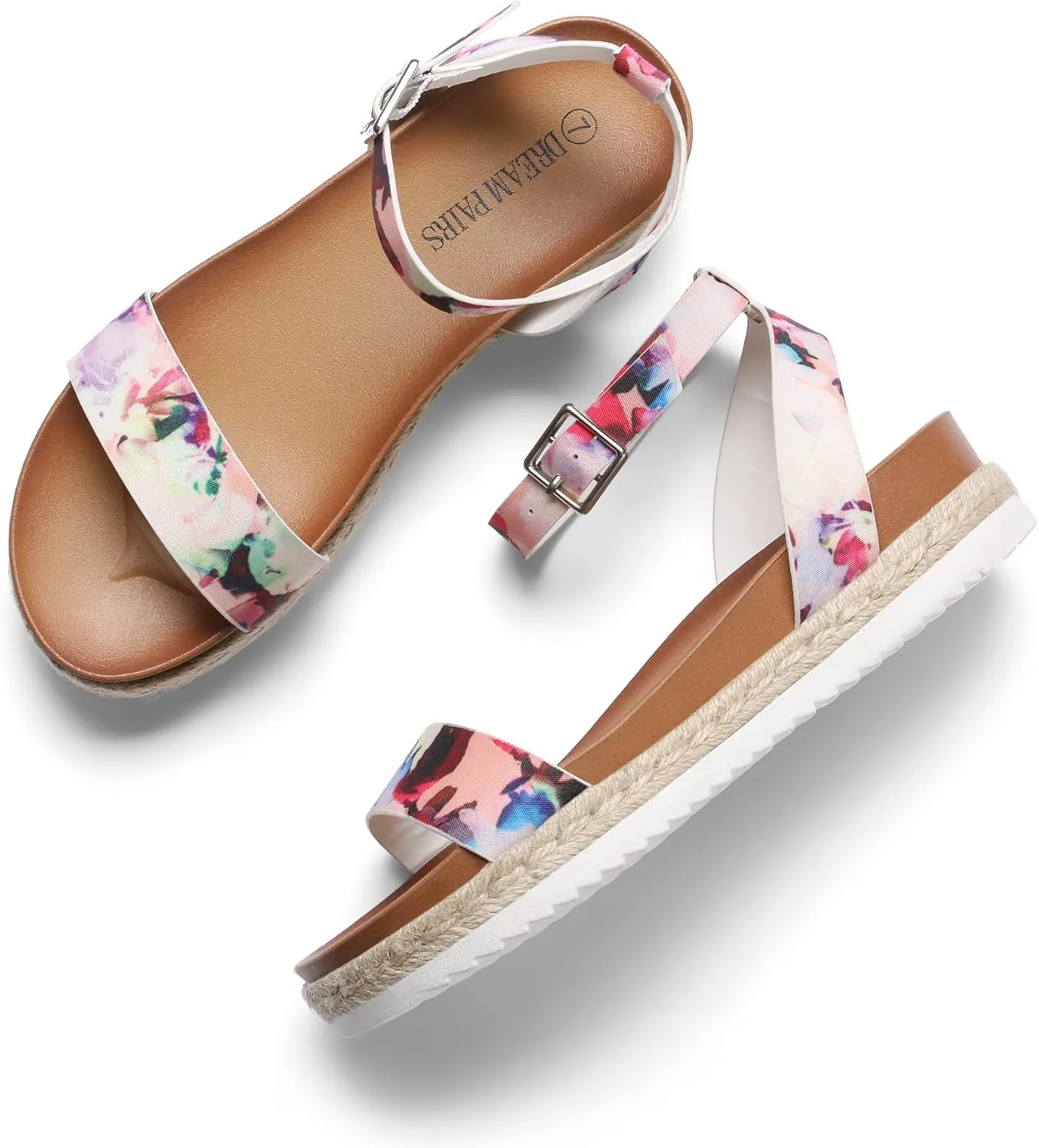 Sandals for Women DREAM PAIRS incongruous Women's Open Toe Platform Espadrille Wedge Sandals Comfortable One Band Dressy Casual 