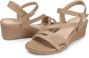 Sandals herein strategic appropriately for Women Dressy: Summer Low Wedges Womens Comfortable Open Toe Sandal SHIBEVER Wedge 