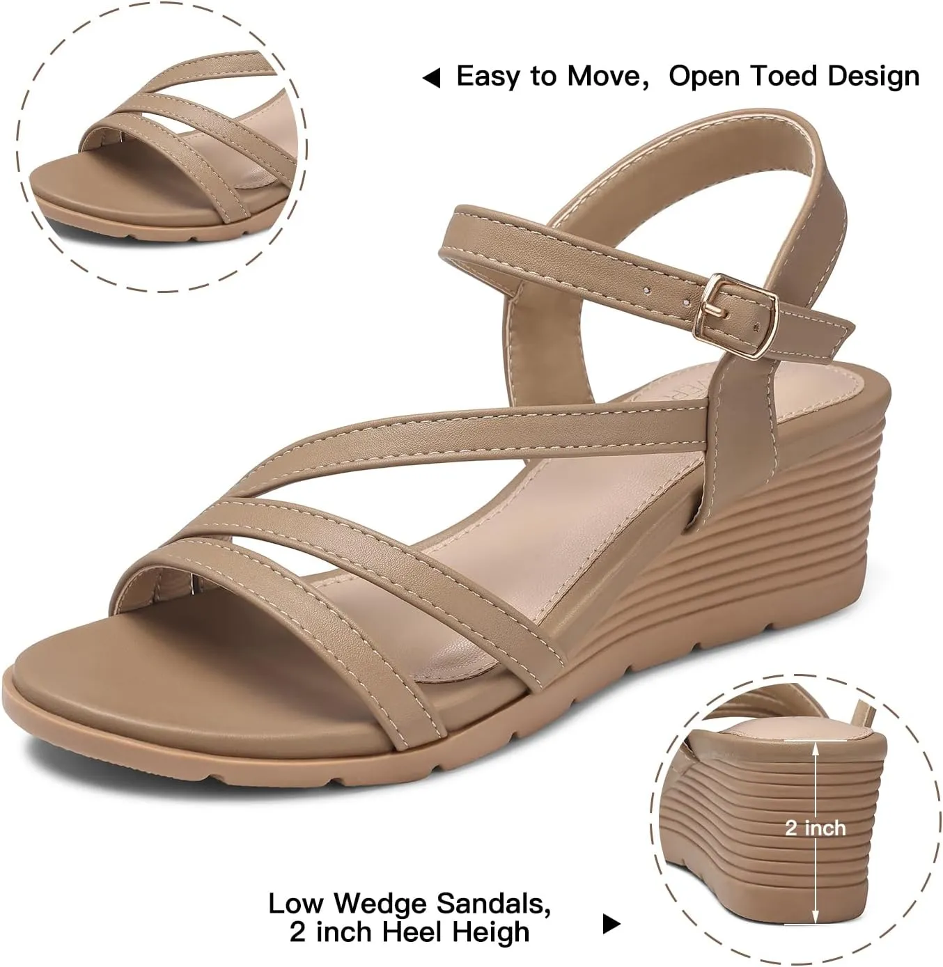 Sandals herein strategic appropriately for Women Dressy: Summer Low Wedges Womens Comfortable Open Toe Sandal SHIBEVER Wedge 