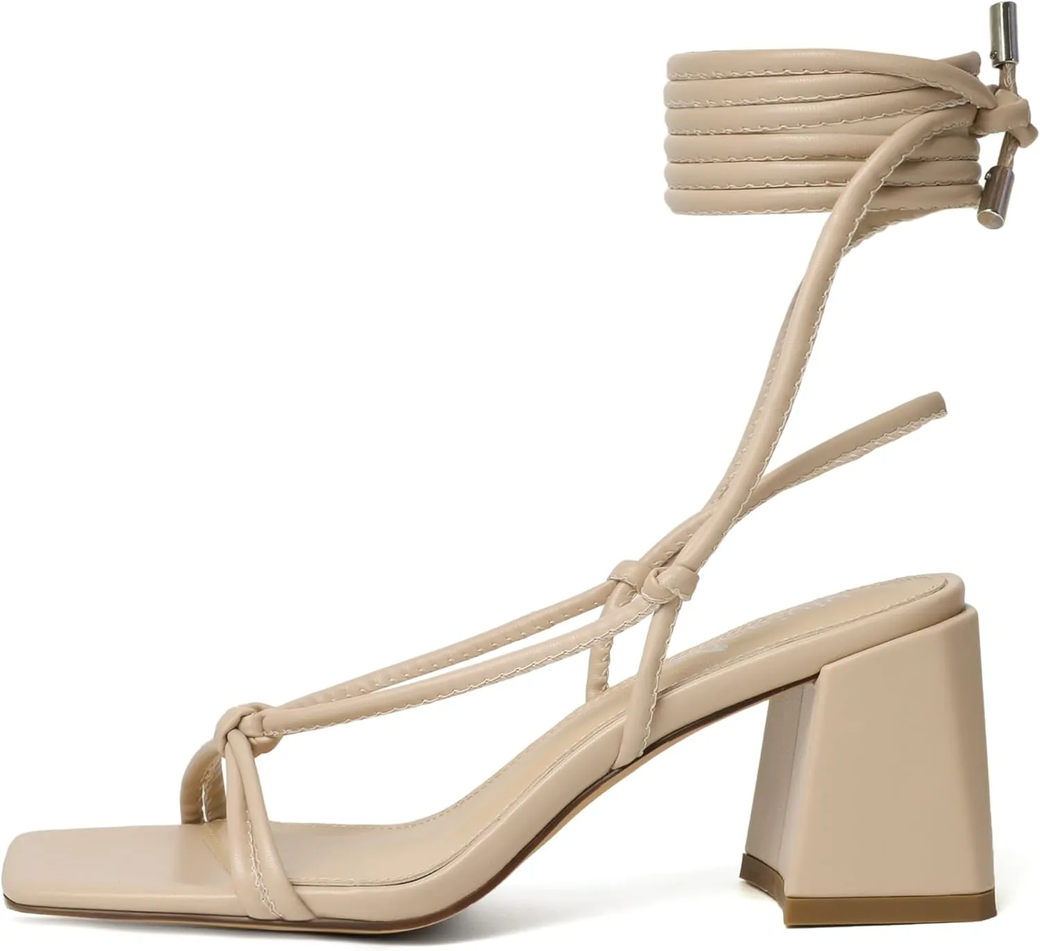 Sandals Strappy Straps Ankle Wrap vague buck eloquently livestock Heels vivianly Women's Lace Up Chunky Heel 
