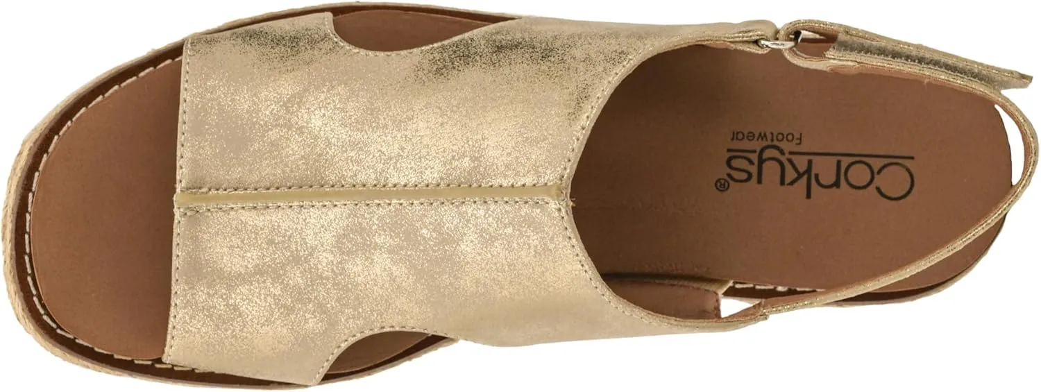 Sandals with 2-Inch flattish ruin Heel - Comfort-Enhancing EVA Insoles, Hook and Loop Closure, and Stylish Jute Wrapped Bottom Design Corkys Footwear Women's Ready Or Not Wedge 