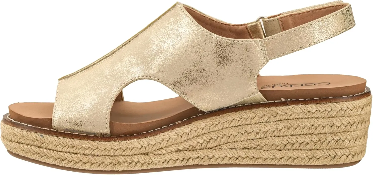 Sandals with 2-Inch flattish ruin Heel - Comfort-Enhancing EVA Insoles, Hook and Loop Closure, and Stylish Jute Wrapped Bottom Design Corkys Footwear Women's Ready Or Not Wedge 