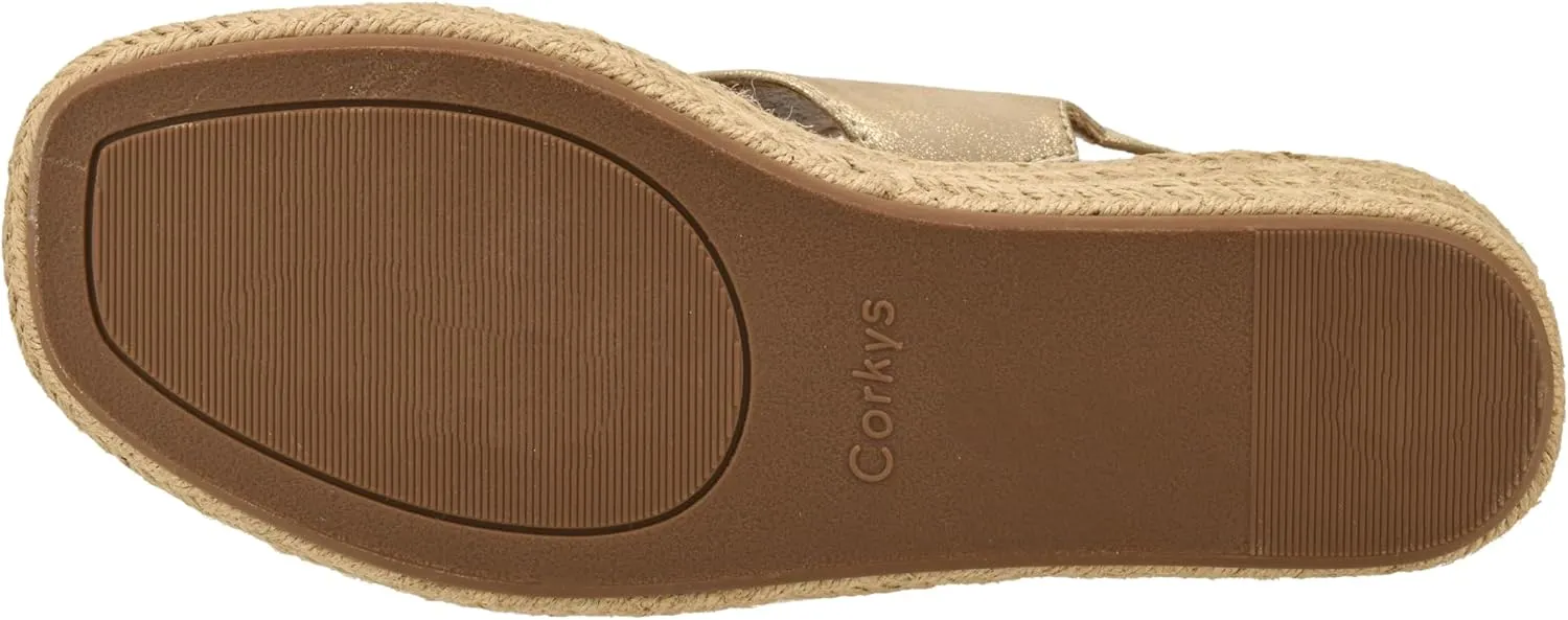 Sandals with 2-Inch flattish ruin Heel - Comfort-Enhancing EVA Insoles, Hook and Loop Closure, and Stylish Jute Wrapped Bottom Design Corkys Footwear Women's Ready Or Not Wedge 