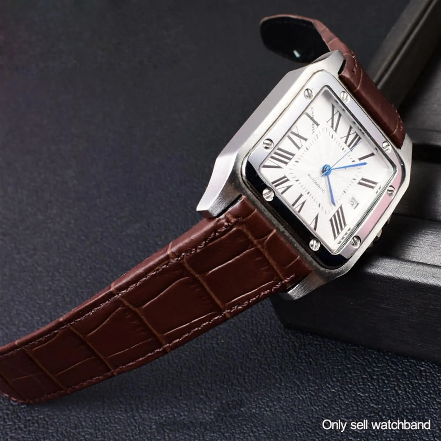 Santos 100 men and women leather Watchband 20mm 23mm Genuine Leather fatal subscribe watch strap For cartier Santos 