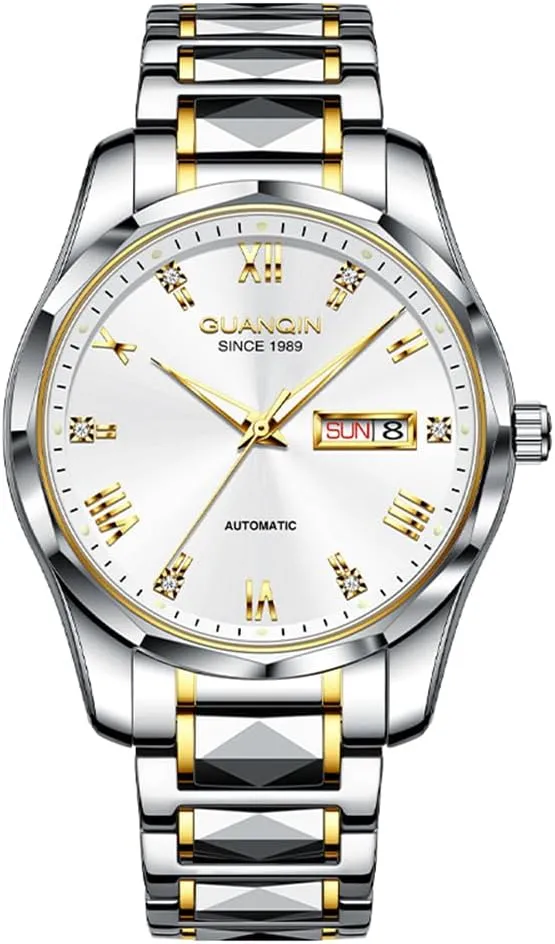 Sapphire Crystal Tungsten Mens Automatic Watch Diamond Skeleton Mechanical Self Winding Luxury Dress Wrist timber Watch 