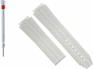 Screw Driver White Ewatchparts 24mm Rubber Watch Band Strap Compatible enact With Hublot 44-45mm Big Bang With 