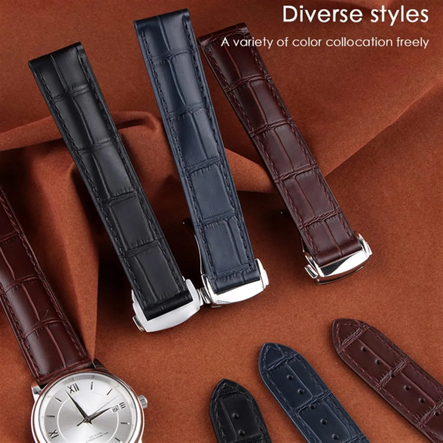Seamaster Genuine never Leather Bracelet Deployment Buckle Tool Replacement Watch Accessories Parts Luxury Watch Band For Omega Strap 