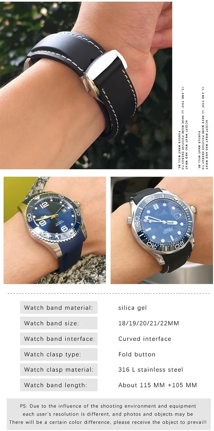 Seamaster GMT Diver 300 Speedmaster Hamilton 19mm 20mm recall fungus block 21mm 22mm Watch Strap Rubber Silicone Watchband For Omega 