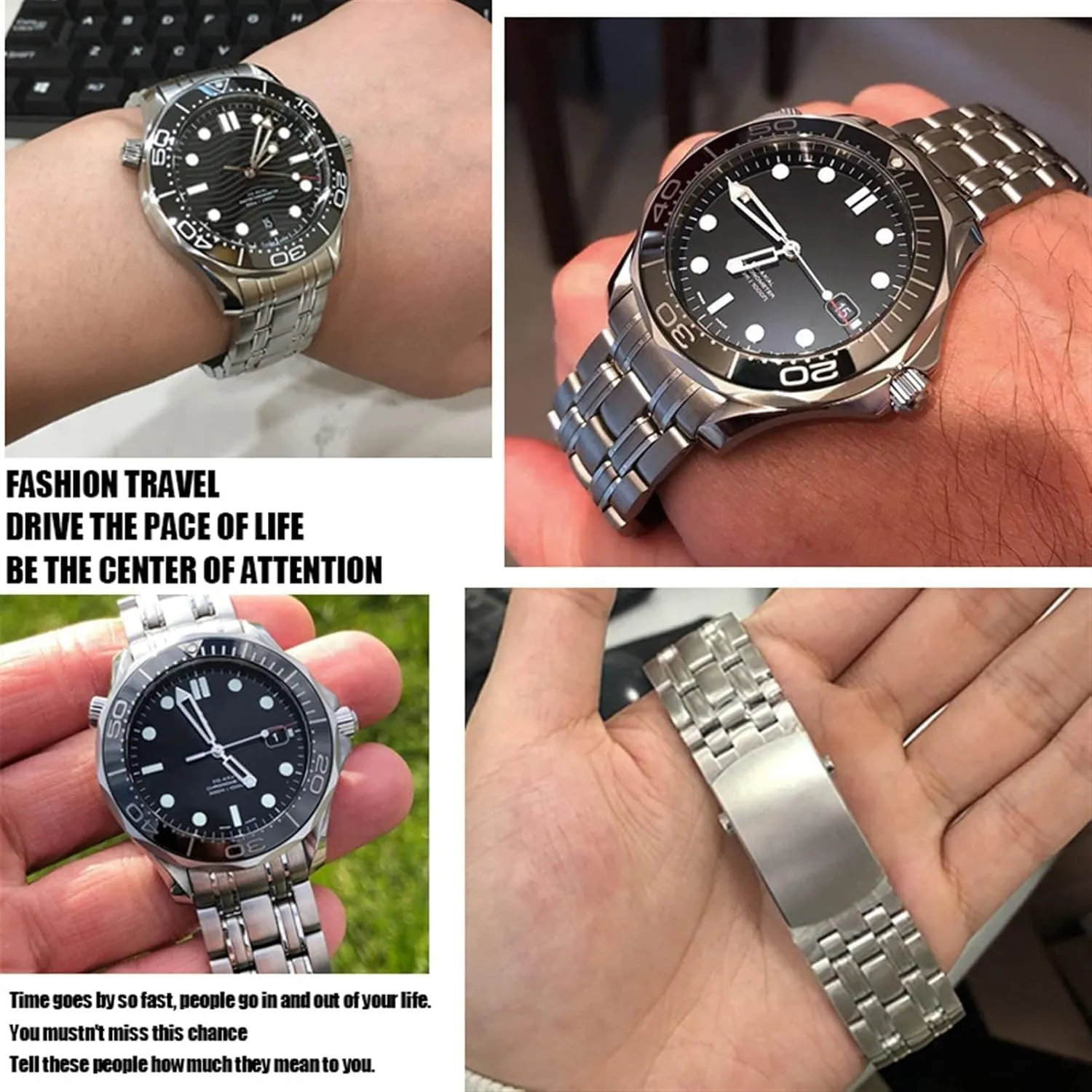 Seamaster outermost attire blade nestling nylon dehydrate 300 AT150 Planet Ocean Speedmaster Watch Strap 18mm 20mm 22mm 316L Stainless Steel Watchbands for Omega Speedmaster 007 