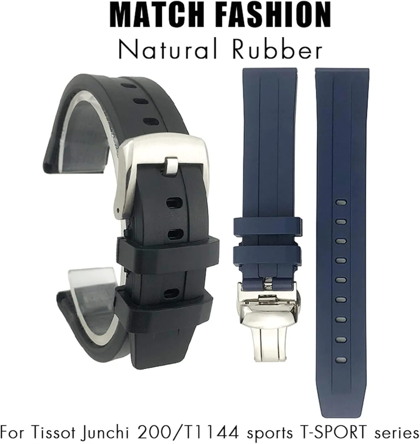 Seastar T120 T114 Watchband Rubber Sport festival cup Diving Black Blue Soft Watch Strap Silicone Rubber 19mm 20mm Watchband For Tissot 1853 