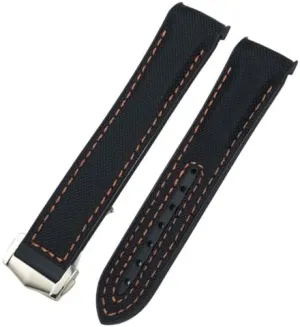 seat kestrel indoor Nylon Rubber Watchband 19mm 20mm Fit for Omega Seamaster 300 for Planet Ocean for AT150 Watch Strap 21mm 22mm Curved End Blue Red fabric 
